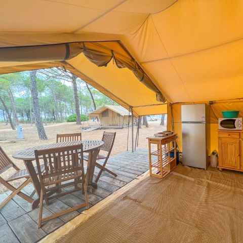 Tente en toile et en bois 4 personnes - Tente Toile & Bois, sans sanitaires