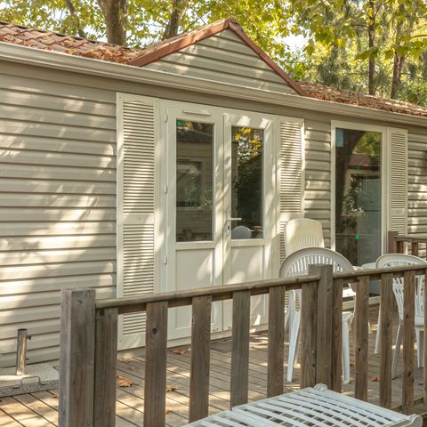 Mobilhome 5 personnes - Classic | 2 Ch. | 5 Pers. | Terrasse surélevée non couverte | 1 SDB | Clim.