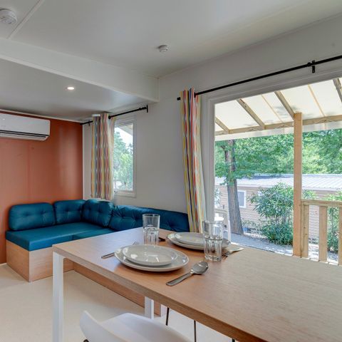 BUNGALOW 6 personnes - Mobil-home | Premium Azure | 3 Ch. | 6 Pers. | Terrasse surélevée | Clim. | TV