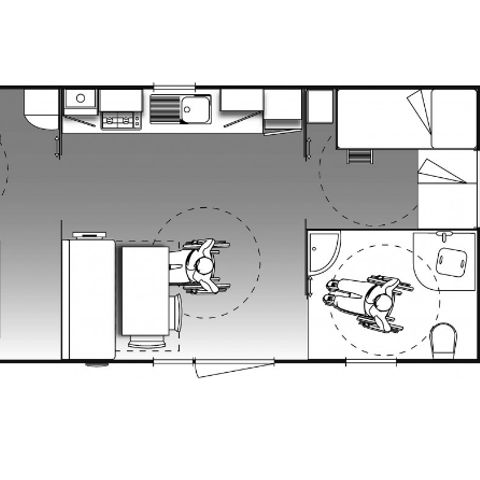 BUNGALOW 6 personnes - CONFORT adapté pour personne à mobilité réduite - 2 chambres avec climatisation + TV