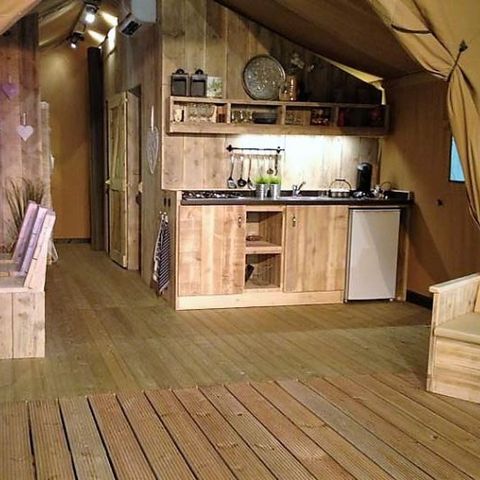 TENTE TOILE ET BOIS 4 personnes - SAFARI - 2 chambres