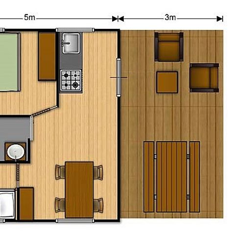 TENTE TOILE ET BOIS 4 personnes - SAFARI - 2 chambres