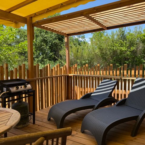 BUNGALOW 7 personnes - PREMIUM - 3 chambres avec climatisation +TV+ Plancha à gaz + 2 SDB - 2025