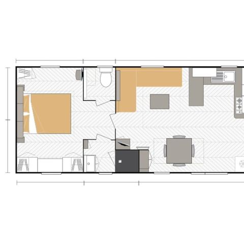 BUNGALOW 6 personnes - 2 chambres (avec clim + TV) en arrivée le samedi