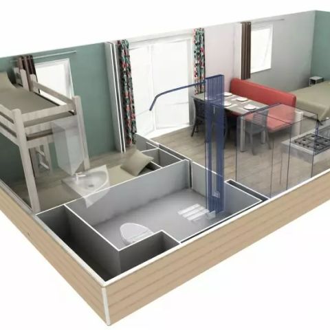Mobilhome 4 personnes - PMR 3 Pièces 4 Personnes Climatisé + TV