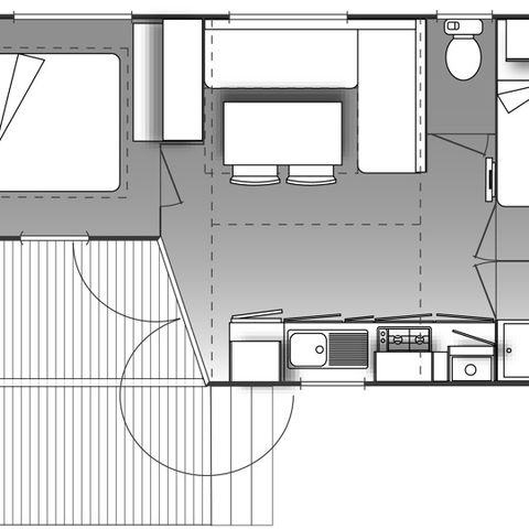 BUNGALOW 4 personnes - MH Confort Mistral 4 personnes - 2 chambres, climatisation et télévision