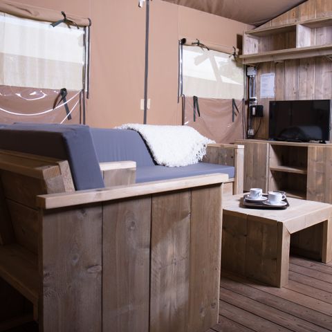 Tente en toile et en bois 6 personnes - Luxe