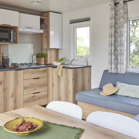 Mobilhome 6 personnes - PRESTA+Kids 3 chambres 2 sdb 40m² TV + clim