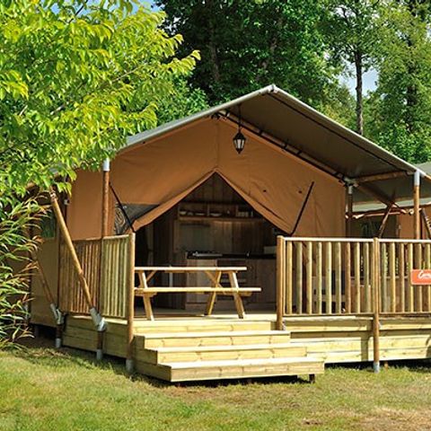 TENTE TOILE ET BOIS 6 personnes - Safari Lodge | 2 Ch. | 6 Pers. | 1 SDB