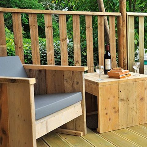 TENTE TOILE ET BOIS 6 personnes - Safari Lodge | 2 Ch. | 6 Pers. | 1 SDB
