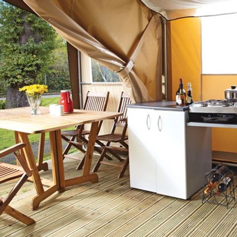Tente en toile et en bois 6 personnes - Tente Safari | Tente Safari | 2 Ch. | 5/6 Pers. | Terrasse simple