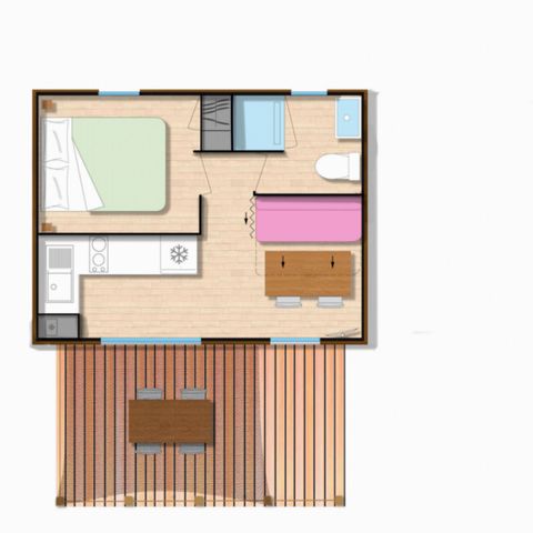 BUNGALOW 2 personnes - Mobile-home ORHY**** 2 personnes