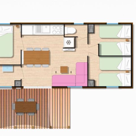BUNGALOW 6 personnes - Mobile-home SARIMENDI**** 6 personnes 