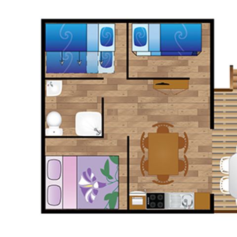 TENTE TOILE ET BOIS 6 personnes - Lodge ULIA 6 personnes