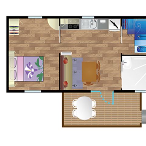BUNGALOW 4 personnes - Mobile-home IGUSKI**** (PMR) 4 personnes
