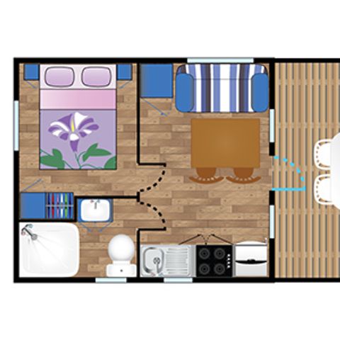 BUNGALOW 2 personnes - Mobile-home EREBY**** 2 personnes