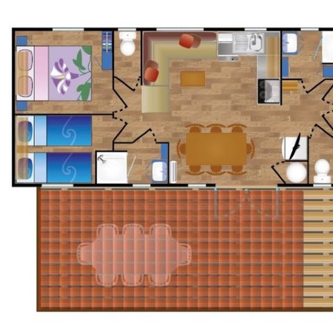 BUNGALOW 8 personnes - Mobile-Home IBANTELI**** 8 personnes