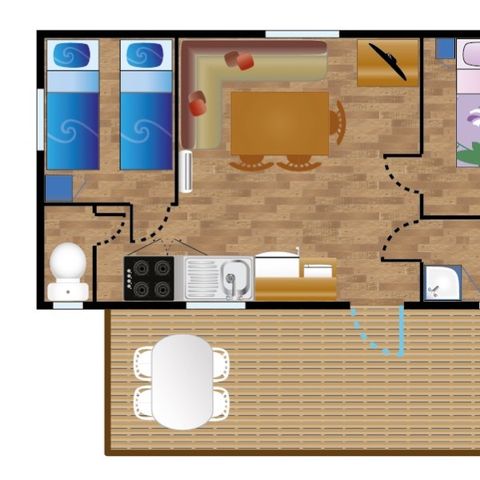 BUNGALOW 4 personnes - Mobile-Home IBARDIN*** 4 personnes