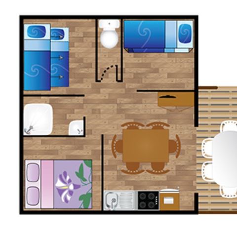 TENTE TOILE ET BOIS 6 personnes - Lodge URCHILO 6 personnes