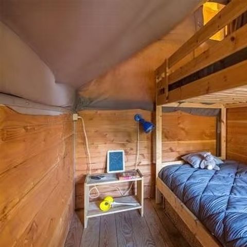 TENTE TOILE ET BOIS 4 personnes - Eco Lodge | 2 Ch. | 3/4 Pers. | Terrasse surélevée | Sans SDB