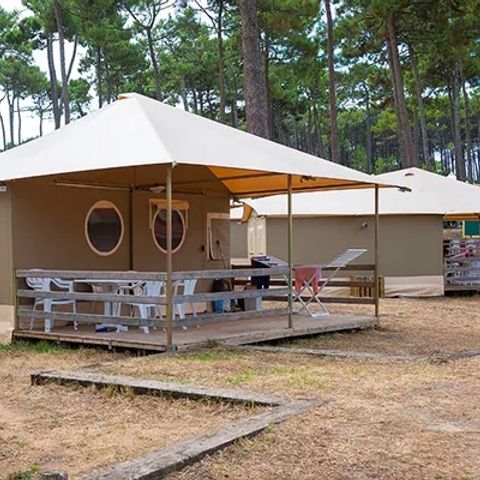 Tente en toile et en bois 5 personnes - Lodge LG5S