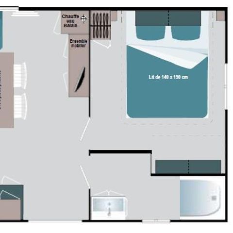 BUNGALOW 4 personnes - 2 chambres + climatisation