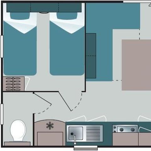 BUNGALOW 6 personnes - 2 chambres et convertible salon + climatisation
