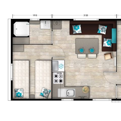 BUNGALOW 5 personnes - AUTHENTIQUE - TV - PLANCHA
