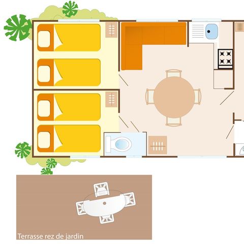 BUNGALOW 6 personnes - Classic | 3 Ch. | 6 Pers. | Terrasse simple