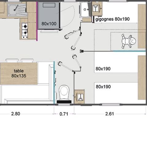 BUNGALOW 6 personnes - COTTAGE PREMIUM - Les Pins | 6 pers.