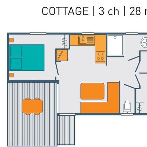 BUNGALOW 6 personnes - COTTAGE PREMIUM - Les Pins | 6 pers.