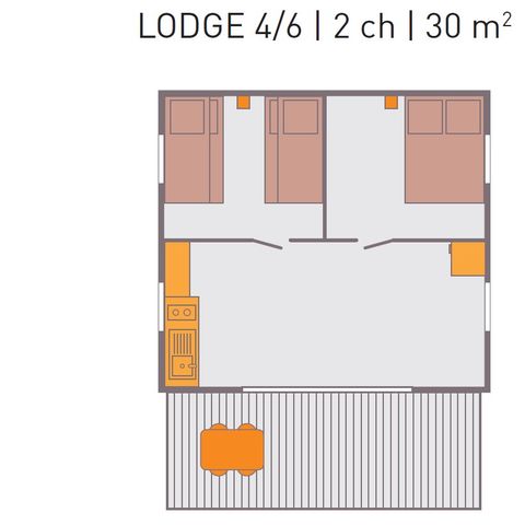 TENTE TOILE ET BOIS 6 personnes - TENTE LODGE Victoria | 6 pers. 2 Ch.