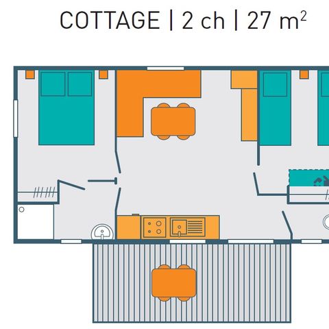 BUNGALOW 4 personnes - COTTAGE PREMIUM - Les Genêts | 4 pers.