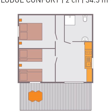 TENTE TOILE ET BOIS 6 personnes - LODGE CONFORT Kenya | 6 pers. 2 ch.
