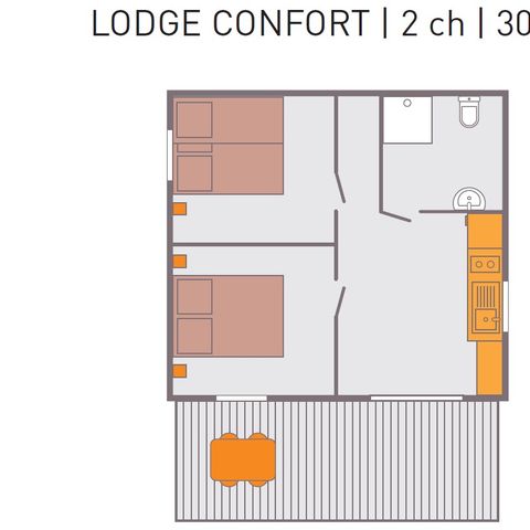 TENTE TOILE ET BOIS 5 personnes - LODGE CONFORT Victoria | 5 pers. 2 ch.