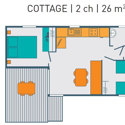 BUNGALOW 4 personnes - COTTAGE PREMIUM 4 personnes  2  Chambres