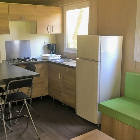 CHALET 7 personnes - Chalet VEGA 32m² (2 chambres), canapé lit dans le salon