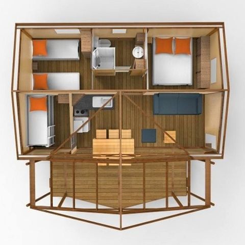 LODGE 8 personnes - Lodge COTTON 32m2  6/8 P (3 chambres)