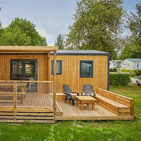 BUNGALOW 6 personnes - Mobil-home | Premium Exclusive | 3 Ch. | 6 Pers. | Terrasse surélevée | Clim. | TV