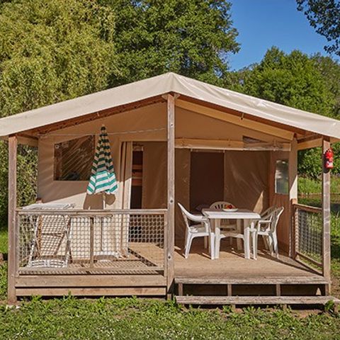 Tente en toile et en bois 5 personnes - Tente Eco Lodge | 2 Ch. | 4/5 Pers. | Sans SDB