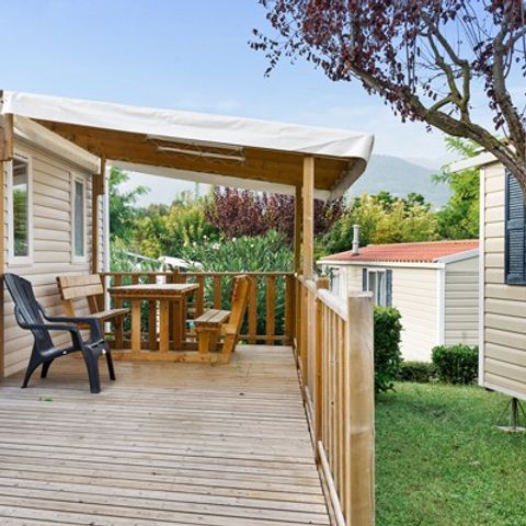 BUNGALOW 4 personnes - Comfort | 2 Chambres. | Terrasse surélevée | Clim.