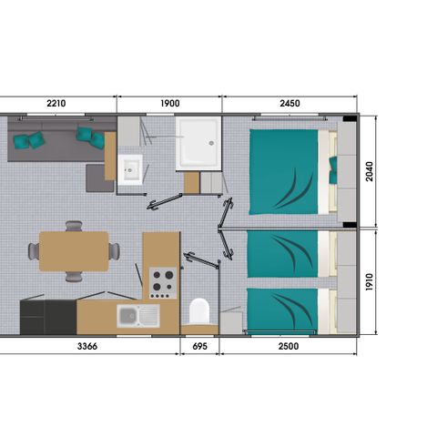 BUNGALOW 5 personnes - Cottage Living  - climatisé 
