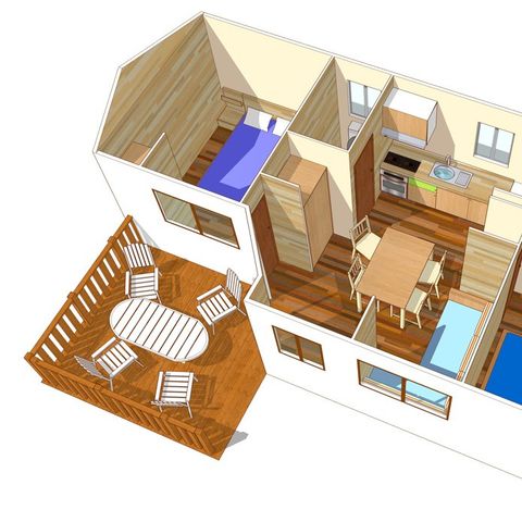 Mobilhome 6 personnes - Comfort | 2 Ch. | 4/6 Pers. | Terrasse simple | Clim.