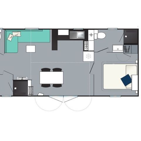 Mobilhome 6 personnes - Confort 6 personnes 3 chambres 2 sdb 37m²