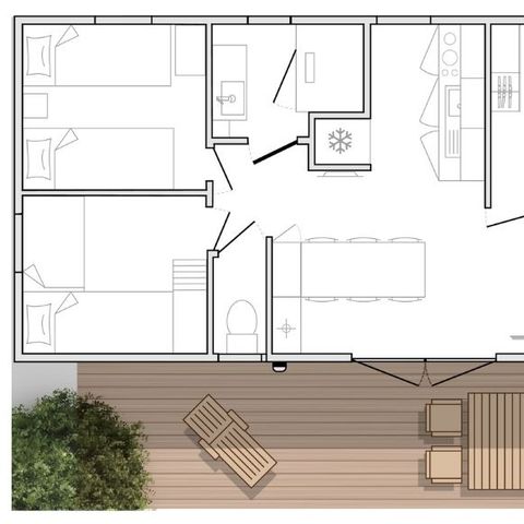 Mobilhome 6 personnes - Mahana 3 chambres 33m²