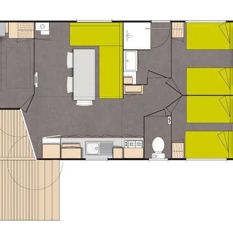 Mobilhome 6 personnes - Confort 6 personnes 3 chambres 35m²