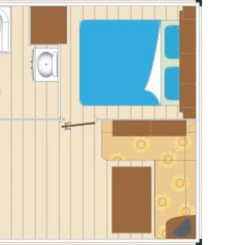 Mobilhome 4 personnes - Cocoon 1 chambre 16m²
