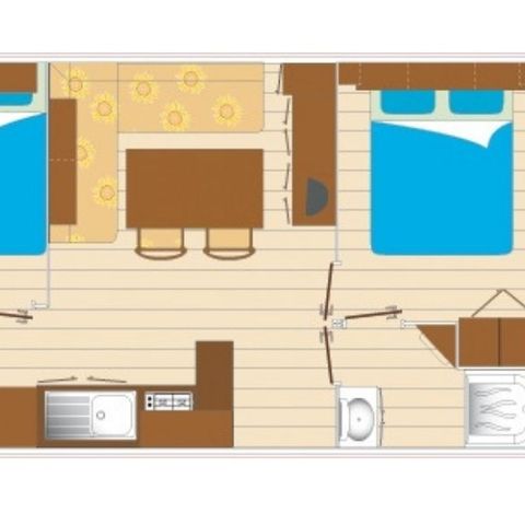 Mobilhome 4 personnes - Cocoon 2 chambres 23m²