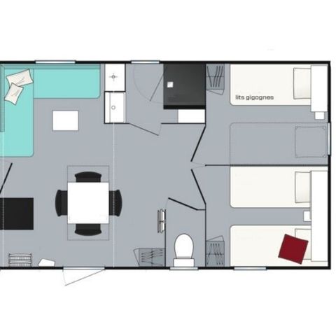 Mobilhome 8 personnes - Loisir+ 3 chambres 34m²