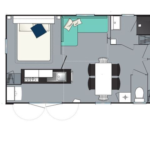 Mobilhome 8 personnes - Loisir+ 3 chambres 30m²